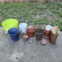 14 Pots & 3 Saucers! Various Shapes & Sizes! 