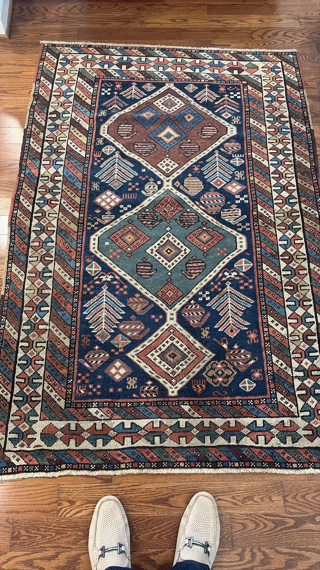 1870’s Antique Caucasian Kazak Rug 4x6