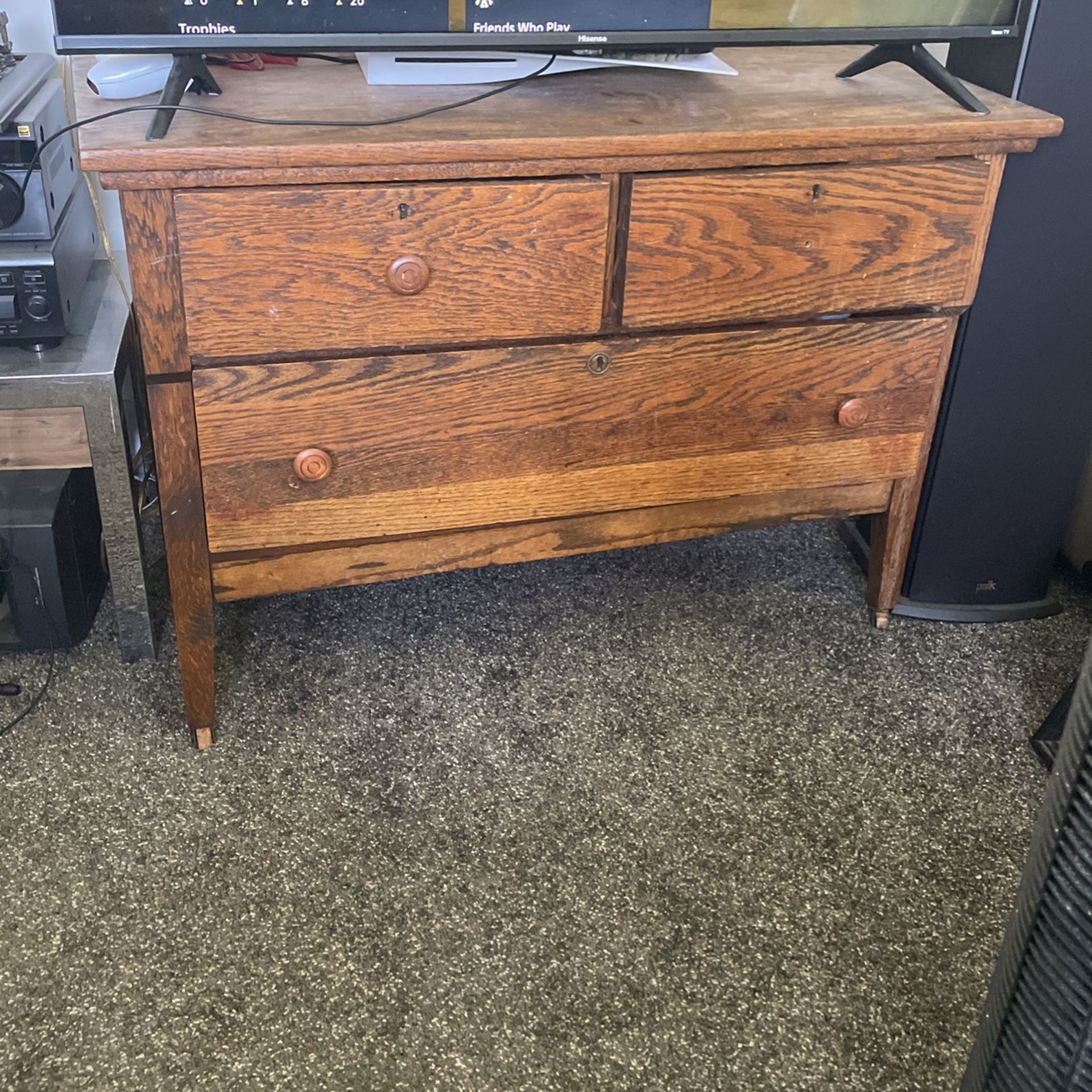 Antique Oak Chess Of Drawers (LJ Bent)