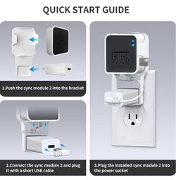 256GB Blink USB Flash Drive & Wall Mount for Blink Sync Module 2 with Short Cable – Declutter, Save Space. MODULE IS NOT INCLUDED