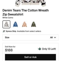 Denim Tear Camo Wreath Zip Sweatshirt 