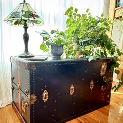 Antique Wardrobe Steamer Trunk Made By Oshkosh Trunk Company