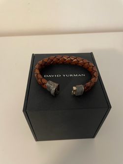 David Yurman Braided Leather Cuff Bracelet