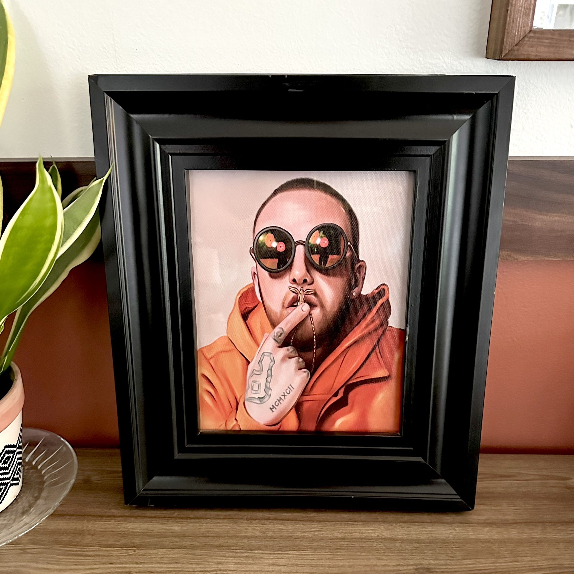 Mac Miller Canvas Art Print Black Framed Wall Art Rapper Hip Hop RIP Sunglasses