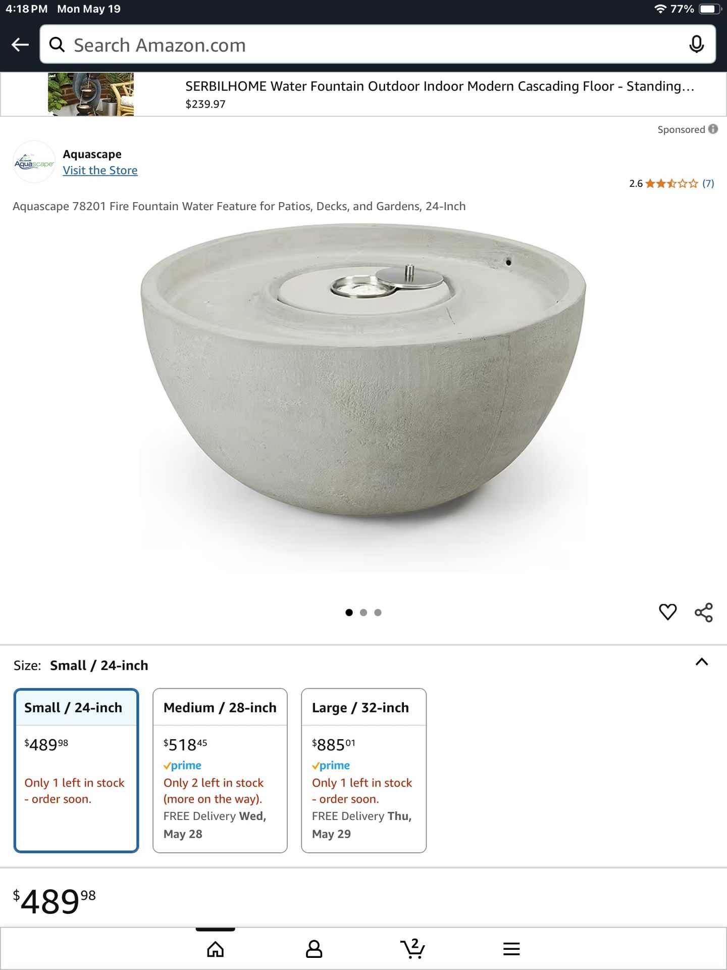 Aqua Fire Fountain Water Feature