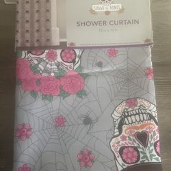 Shower Curtain Halloween Day Of The Dead Theme 