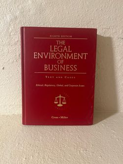 Business Law / Legal Environment Textbook – Cross & Miller – 8th Ed – North End Pickup