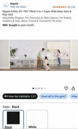 Regalo 2-in-1 Super Wide Safety Gate & Play Yard
