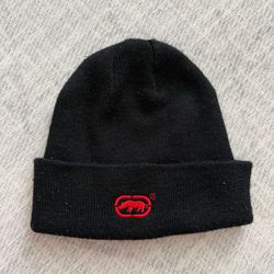 Vintage 2000s Y2K Ecko Unlimited Streetwear OG Logo Adult Black Cuffed Beanie