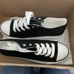 Women Black And White Platform Sneakers Size 9