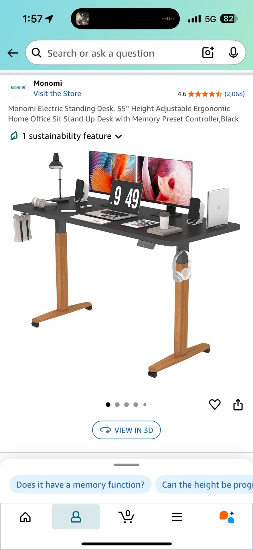 Momoni Standing Desk 55” Electric Standing Desk