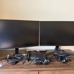 Two (2) Samsung Monitors + Dell Docking Station