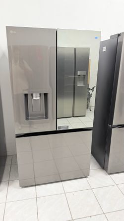 LG THREE DOOR REFRIGERATOR WITH MIRROR GLASS DOOR