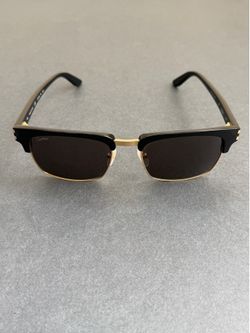100% Authentic Cartier Black Square Acetate Metal Frame Sunglasses