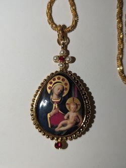 Ave Maria Religious Necklace 