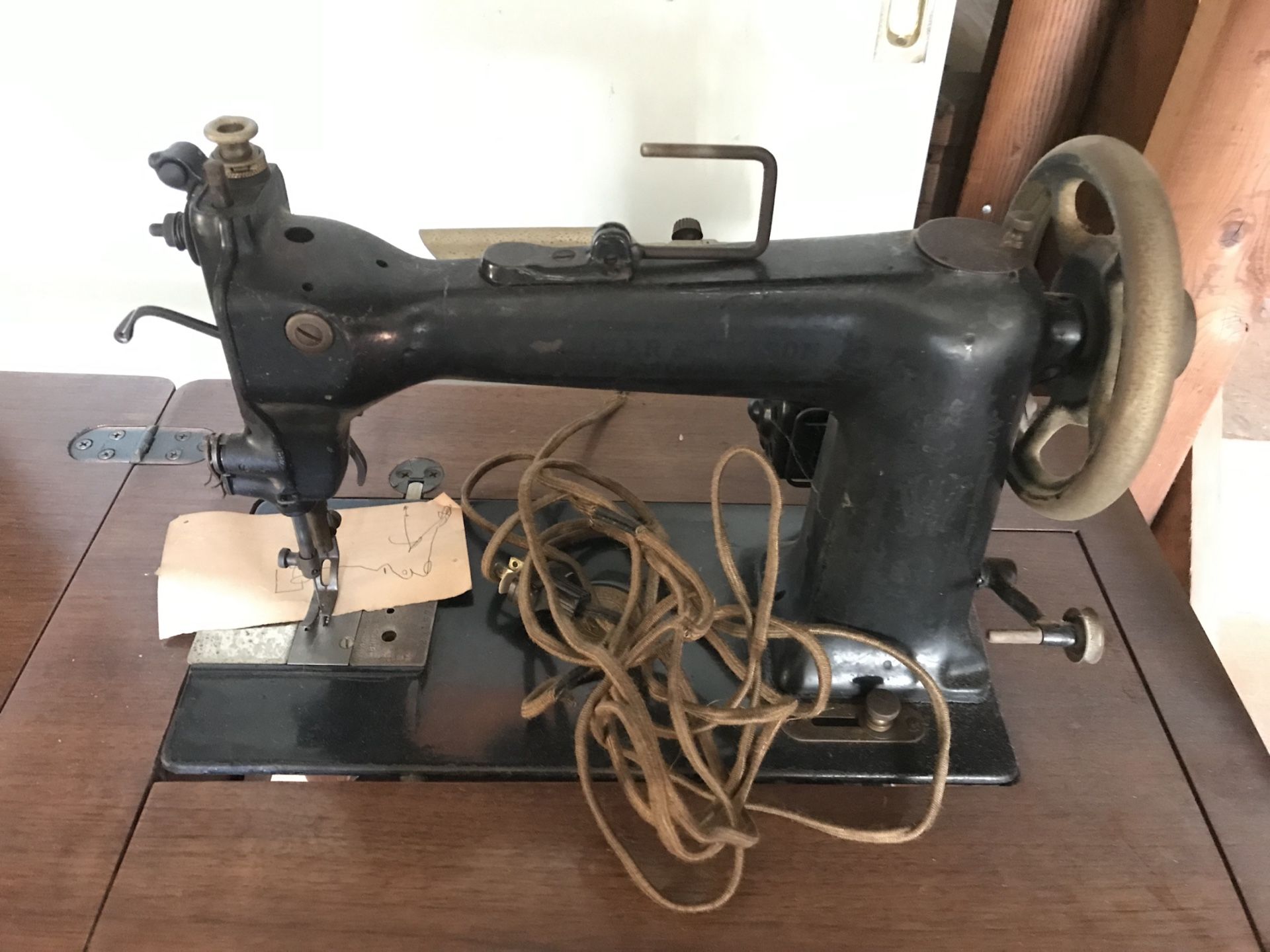 Vintage Sewing Machine With Cabinet For Sale
