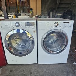 White LG Washer and Dryer