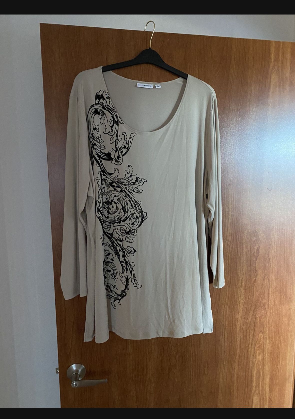 Susan Graver Long Sleeve Tunic Blouse 3XL