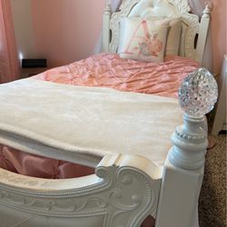 Twin White Princess Bed