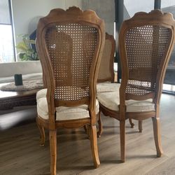 4 cane back dining chairs