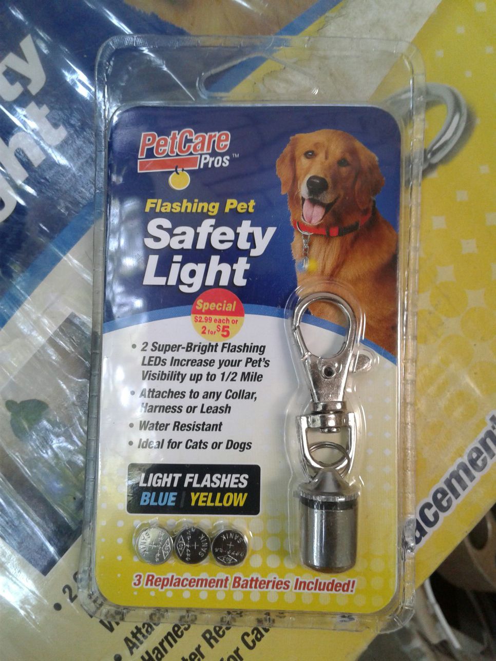 Safety lights for dog collar