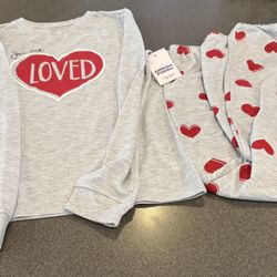 New Girls Valentines 💘 Pajamas Size 12