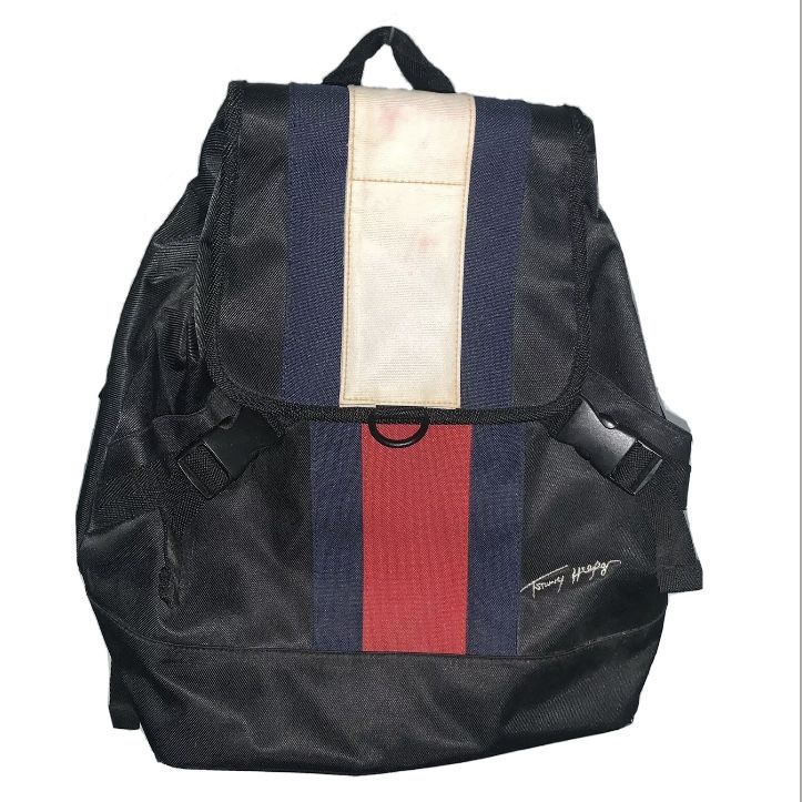 Vintage Tommy Hilfiger Purse Backpack Bookbag Flag Adjustable Straps Gift 90s