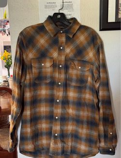 Men’s Flannel RH Ranch Size M Navy/Yellow