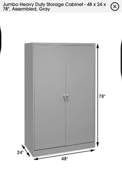 Jumbo Heavy Duty Storage Cabinet - 48 x 24 x 78", Assembled, Gray