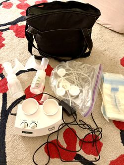 meda Double Electric Breast Pump & Accessories + Breast Pump Bag | Portable Breast Pump Hands Free With Extra Milk Bag