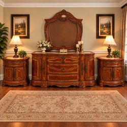 Collezione Europa Luxury 4-Piece Bedroom Set – Michael Amini Cortina Style