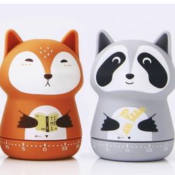 2 Pack Cute Timer,100% Mechanical Timer for Kids,60 Minute Egg Timer for Cooking/Reading