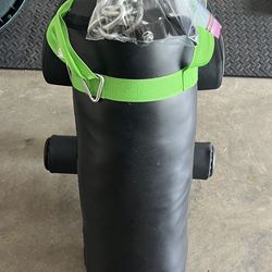 Youth punching bag w/ boxing and MMA gloves