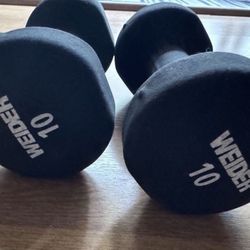 Weider 10 lb Dumbbells Weights Gym Workout 
