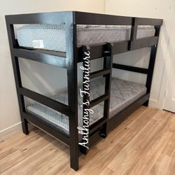 Twin Bunk Bed With Mattresses 