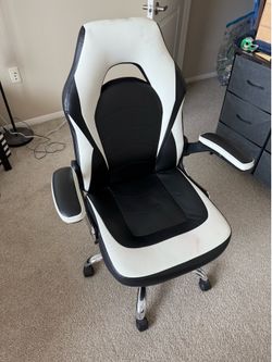 Office Chair with Adjustable Armrests – Black & White