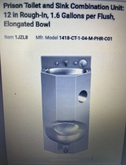 Prison Toilet And Sink Combination Unit