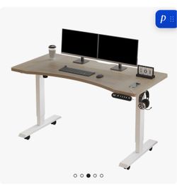 Electric Standing Desk with Curved Top