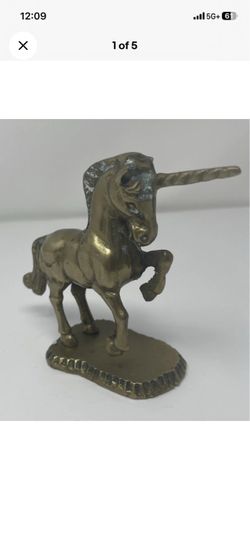 Vintage Solid Brass Horse Figurine Stallion Statue Equestrian Decor