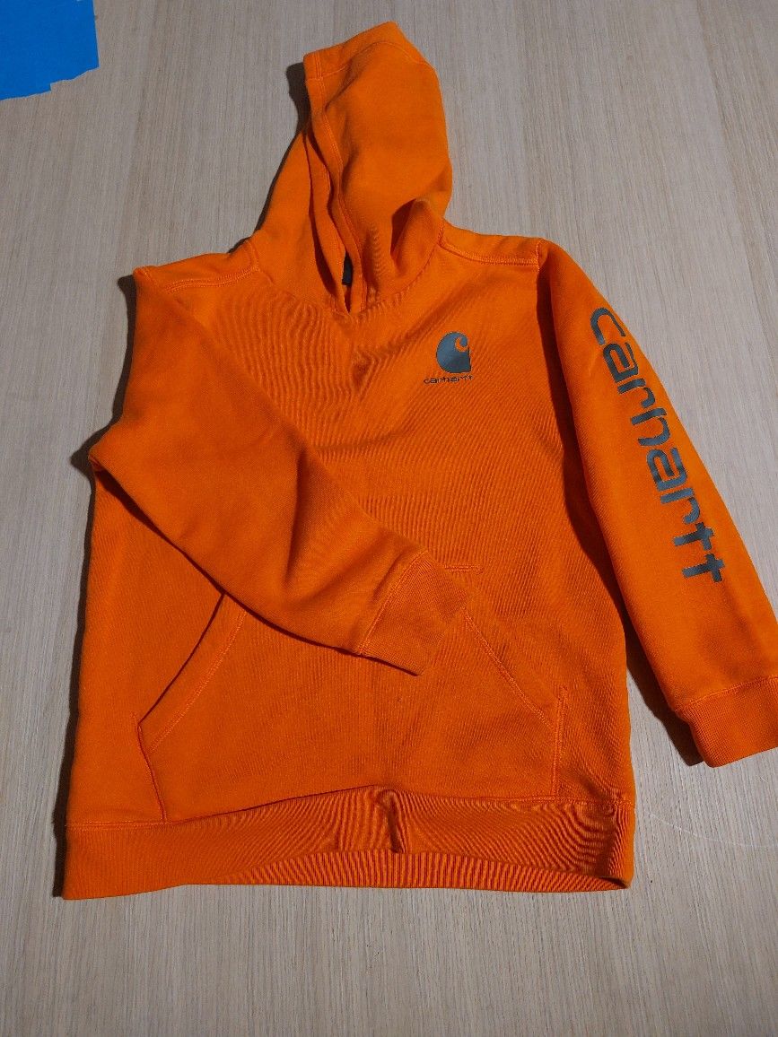 Carhartt Orange Hunting Hoodie Youth Boys Size M/M (10-12)