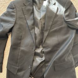 Men’s Boys Dockers Wool Suit, Pinstripe, Black Jacket Pants Set