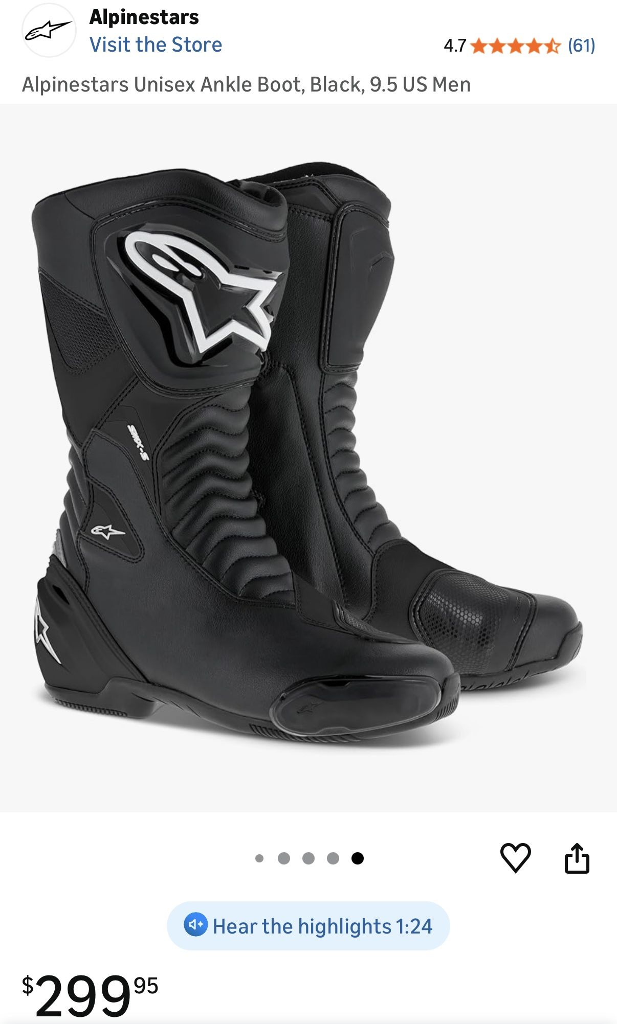 Alpinestars SMX S Ankle Motorcycle Boot