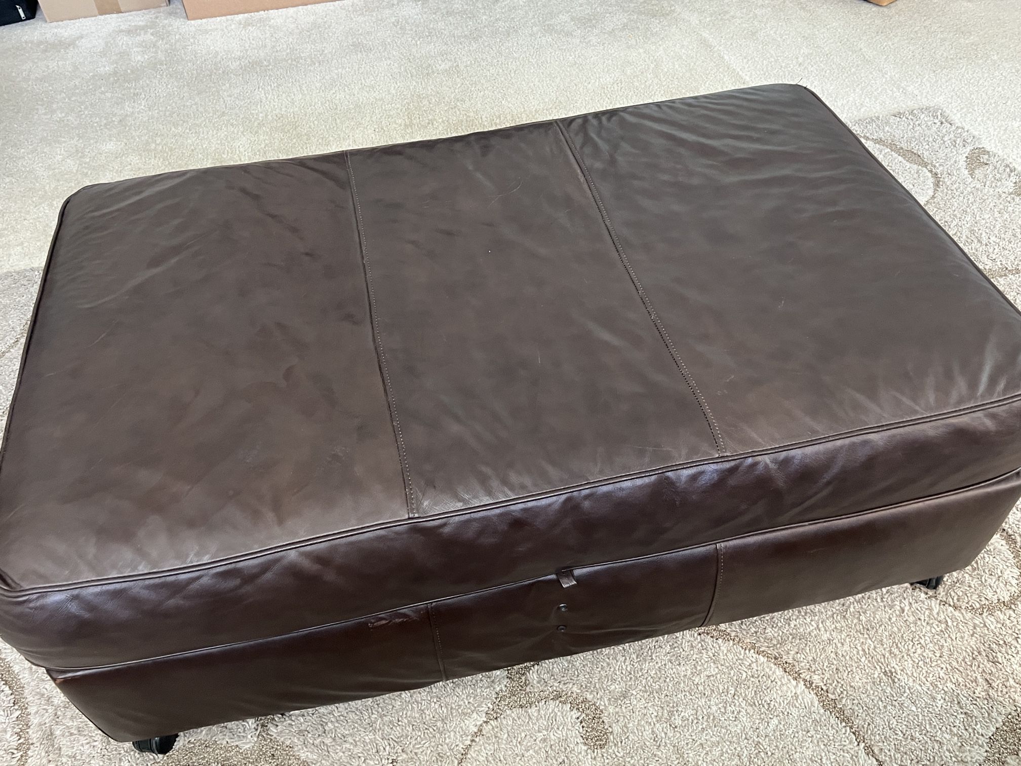 Leather Storage Ottoman - Great Condition!