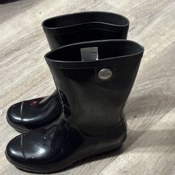 Black Ugg Rain Boots Size 8
