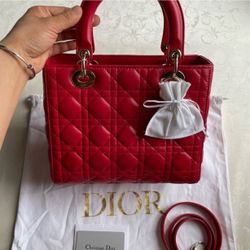 Dior Medium Red Lady Dior 