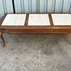 Coffee Table With Italian Marble 50” X 22” X 16”