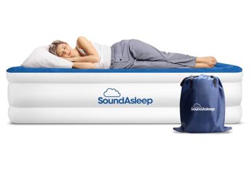 SoundAsleep Dream Series Raised Twin Air Mattress, Built-in Pump, Blue
