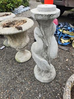 Cement Heron Fountain Base