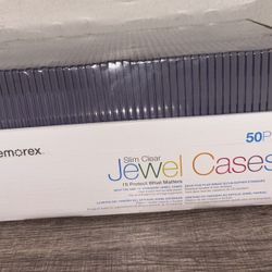 Memorex Slim Clear Jewel CD Cases – 50 Pack (Brand New in Box)