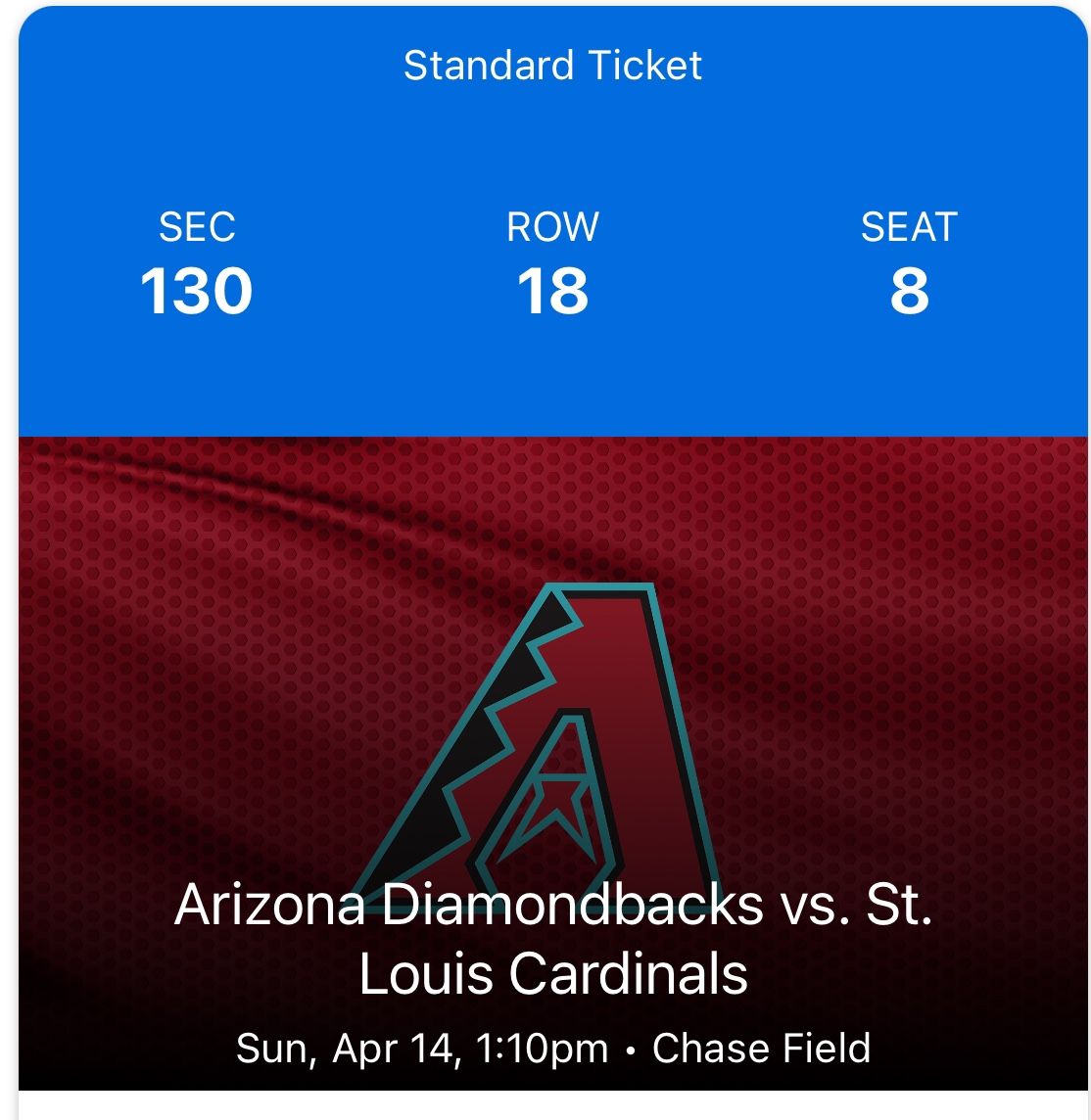 Arizona Diamond Back Tickets